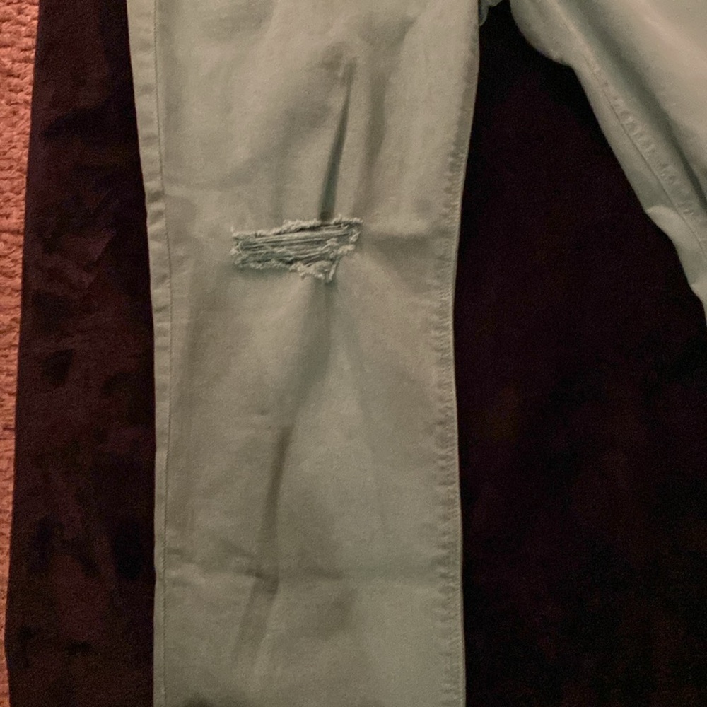 NWOT Old Navy Turquoise Mid Rise Boyfriend Distressed Denim Jeans Size 10‎ - Picture 7 of 13